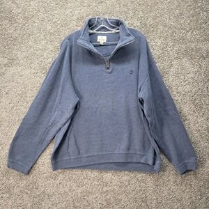 Solitude Mens XL Blue 100% Cotton‎ Quarter Zip Pullover Sweater Long Sleeve